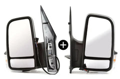 Pair Manual Door Wing Mirrors Black Short Arm N/S & O/S for Mercedes Sprinter 2006–2018