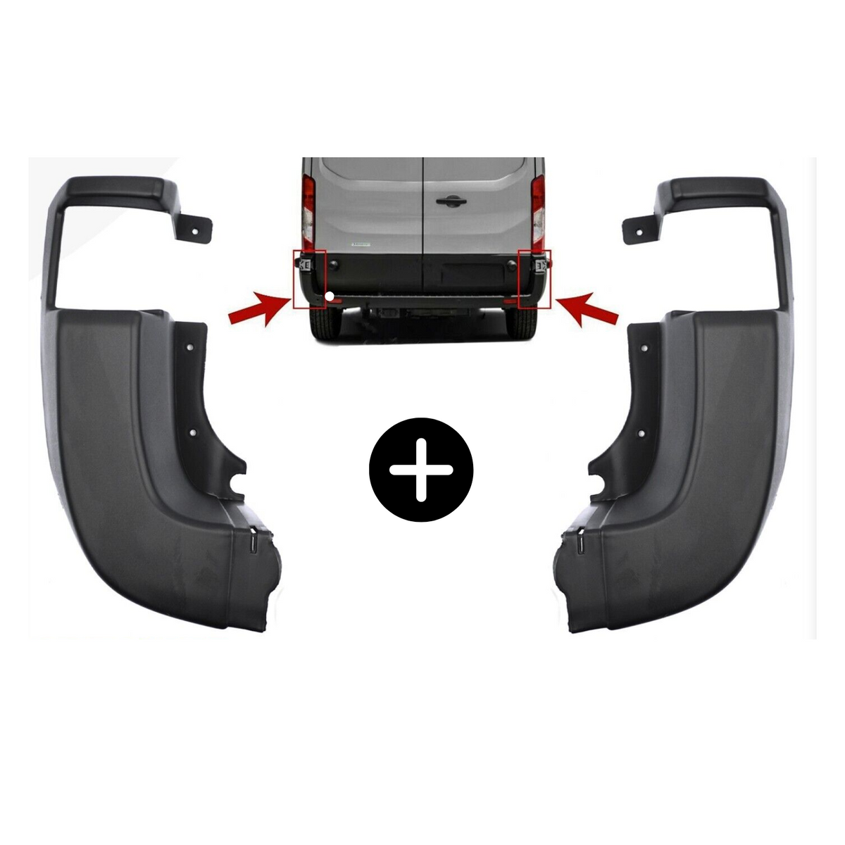 FORD TRANSIT MK8 REAR BUMPER END CORNER CAP FOR LEFT PASSENGER SIDE 2014 ONWARD