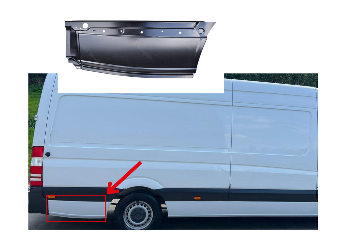 For Mercedes Sprinter LWB Side Lower Panel Metal Repair Moulding O/S 2006 2018